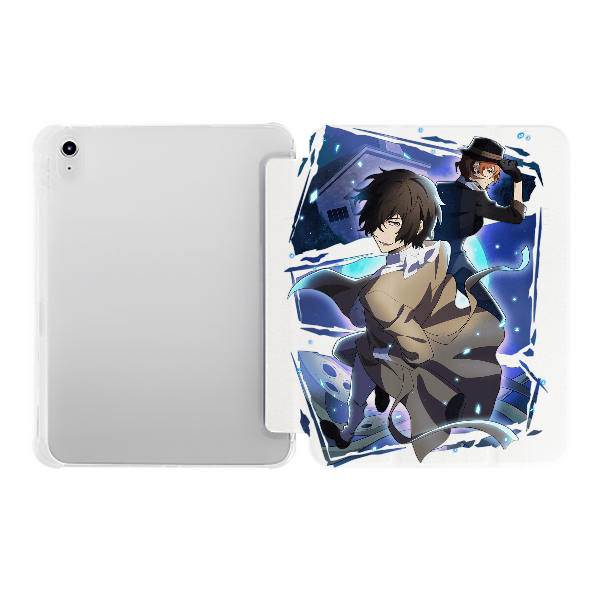 （画像用） 文豪ストレイドッグス Bungo Stray Dogs IPad ケース ペン収納付き 三つ折りスタンド PUレザー×シリコン 対応機種9.5/10.5/10.9インチ